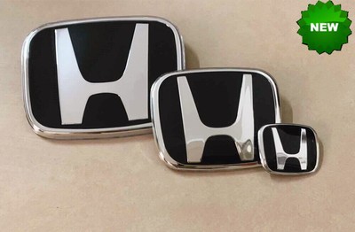 Genuine 3PCS Front Rea Black Emblem For Honda Accord Coupe 2Dr 08-17