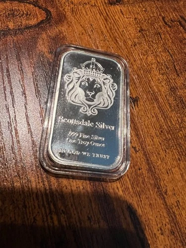 Scottsdale Mint 1 Troy Ounce Silver Bar God We Trust New .9999 Fine In Capsule