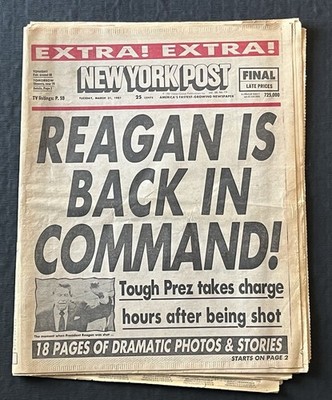 Regan is Back in Command New York Post March 31, 1981- Full Newspaper