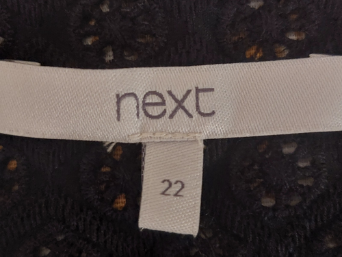 Next Black Broderie Anglaise Embroidered Button Up Front Midaxi Midi Dress 22 - Picture 21 of 22