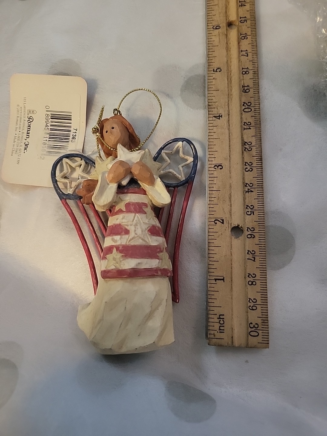 4 Four AMERICAN ANGEL ACCENTS By ROMAN Figurine ~ Ornament ~ 4 inches