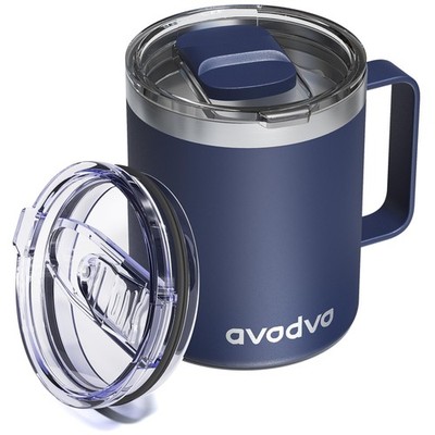 Taza de café isotérmica con tapa   Incluye dos tapas, acero inoxidable