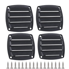 4 Pcs Louvered Flush Plastic Thru Vent Marine Boat Vent 2-3/4" Black Free Ins...