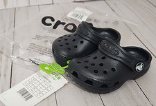 Crocs Kid's Classic Clog Slip On Sandals Black Infant Toddler Size C4 New tags