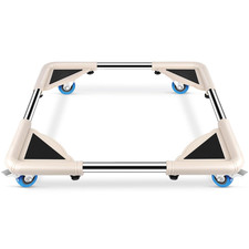 - Monopattino Mobile Con 4 Ruote Bloccabili, Carrello Regolabile per Lavatrice,