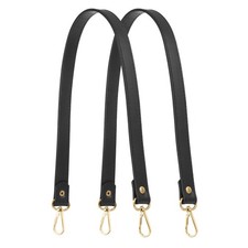 23" Leather Purse Strap Replacement Gold Buckle for Handbag 2 Pack, Black 