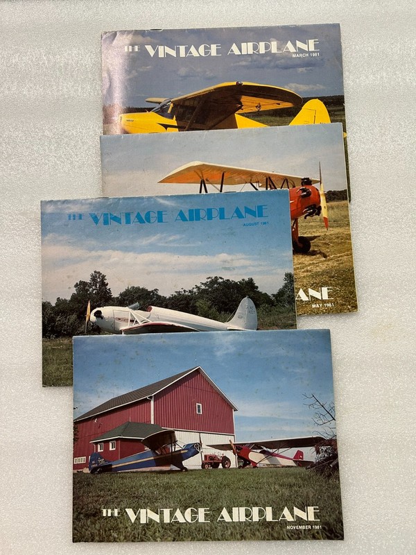 The Vintage Airplane.  EAA. The Antique Airplane magazine. Lot of four.  1981.