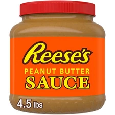REESE'S Peanut Butter Sauce 72 Ounce Bulk Jar for Baking Desserts Snacks