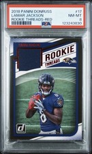2018 Panini Donruss #17 Lamar Jackson Rookie Threads - Red - Player Worn Patch!!