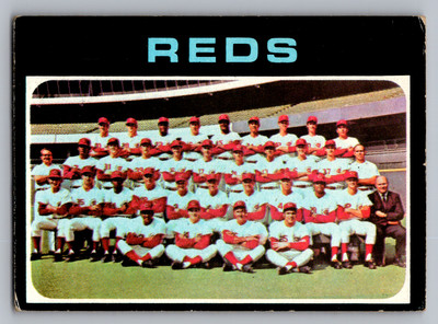1971 TOPPS #357 CINCINNATI REDS TEAM CARD W/JOHNNY BENCH/PETE ROSE/TONY PEREZ