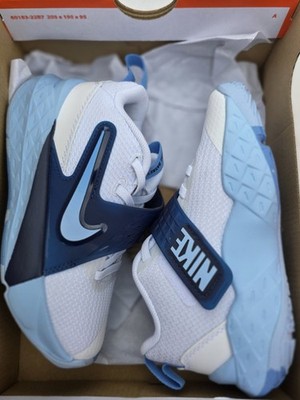 Nike Team Hustle D 12 Toddler Sneaker 11C White/Blue Hook & Loop Mesh