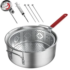 10QT Outdoor Fish Fryer Kit, Heavy-Duty Aluminum Pot & 10QT Basket with Syrin...
