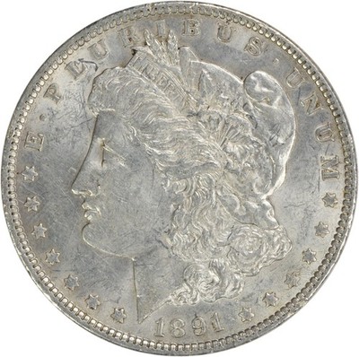 1891 Morgan Silver Dollar AU Slider Uncertified #219