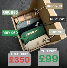 5 Item Clothing Mystery Box Bundle. Stussy Carhartt Ralph Lauren Nike Authentic