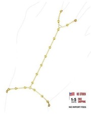 Dainty Silver Plated Hand Chain Bracelet for Women Simple Beaded Gold-01