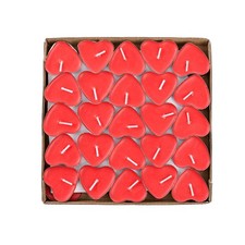 50 Pack Heart Shaped Unscented Tea Lights Can...
