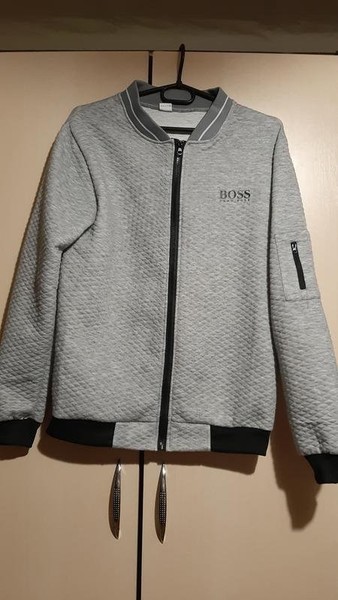 Men Boss Jacket Grey Polyester 38 / M / 46