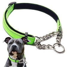 Martingale Collar for Dogs, Reflective Nylon Large Neck For 18-22" , Green