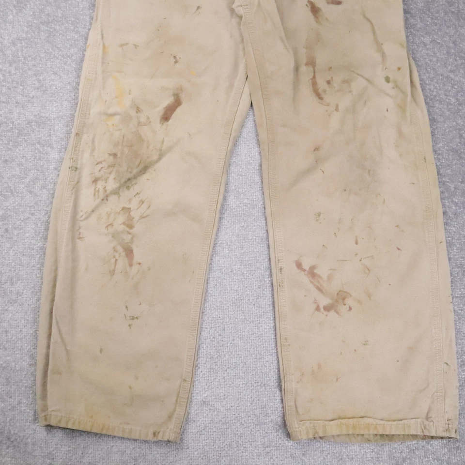 Pantalones de carpintero Carhartt para hombre holgados beige pintor aplastado 34x34 Foto 3 de 4