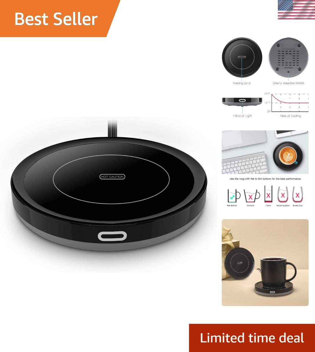 Thermal Glass Coffee Warmer - Safe, Compact, and Ideal Gift for Any Occasion