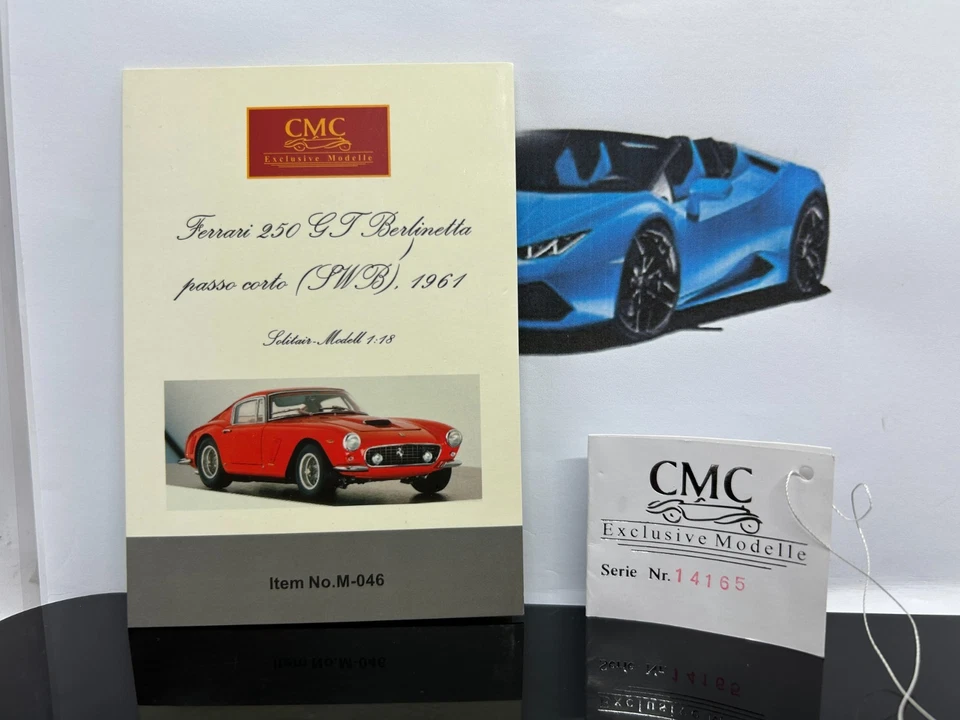 * CMC M-046 1961 FERRARI 250GT BERLINETTA PASSO CORTO SWB RED 1:18 SCALE * - Image 4 of 4