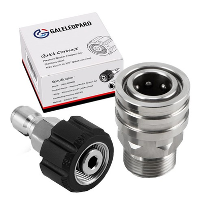 #ad Pressure Washer Adapter Set M22 14mm to 3 8quot; Quick Connect Stainless 2 Pack $22.83