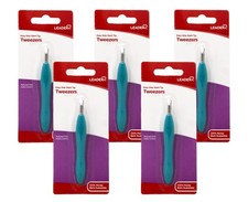 Leader Easy Grip Tweezer Slant 1ct Precision Hair Removal Stainless Steel 5 Pack