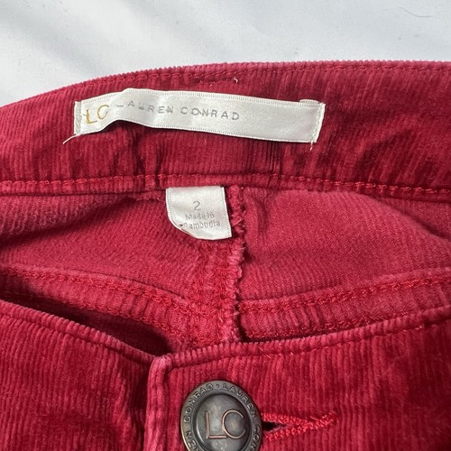 Lauren Conrad Damen Cordhose rot Skinny Samtgefühl - Größe 2 - Bild 2 von 7