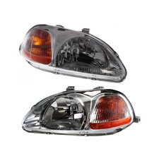 For Honda Civic 1996 1997 1998 Headlights Pair Halogen Ho2519101 Ho2518101