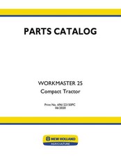 New Holland Workmaster 25 Compact Tractor Parts Catalog Manual Exploded Diagrams