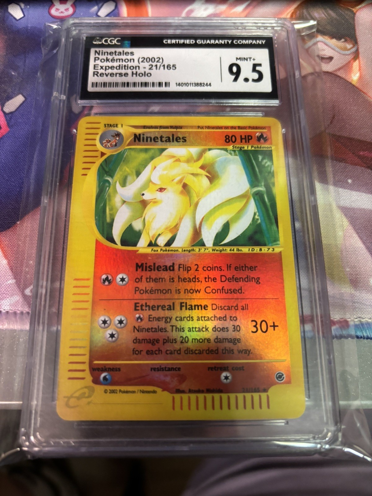 CGC 9.5 MINT+ Ninetales 57/165 Reverse Holo Pokemon Card 2002 Expedition Pop 3