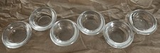6 HEAVY CLEAR GLASS TEALIGHT TEA LIGHT VOTIVE HOLDERS 3" ACROSS VERY CLEAN