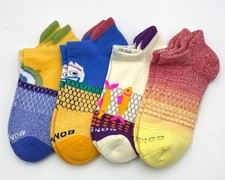 4 Pairs Women's Cushion Honeycomb Ankle socks Size Med 4 Colors Mix BOMBAS