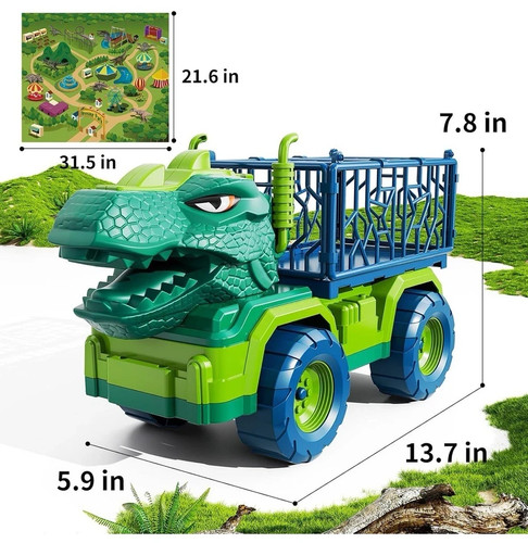 TEMI Dinosaur Truck Toy T-Rex Dinosaur Figures Gift Present Birthday Christmas - Picture 2 of 8