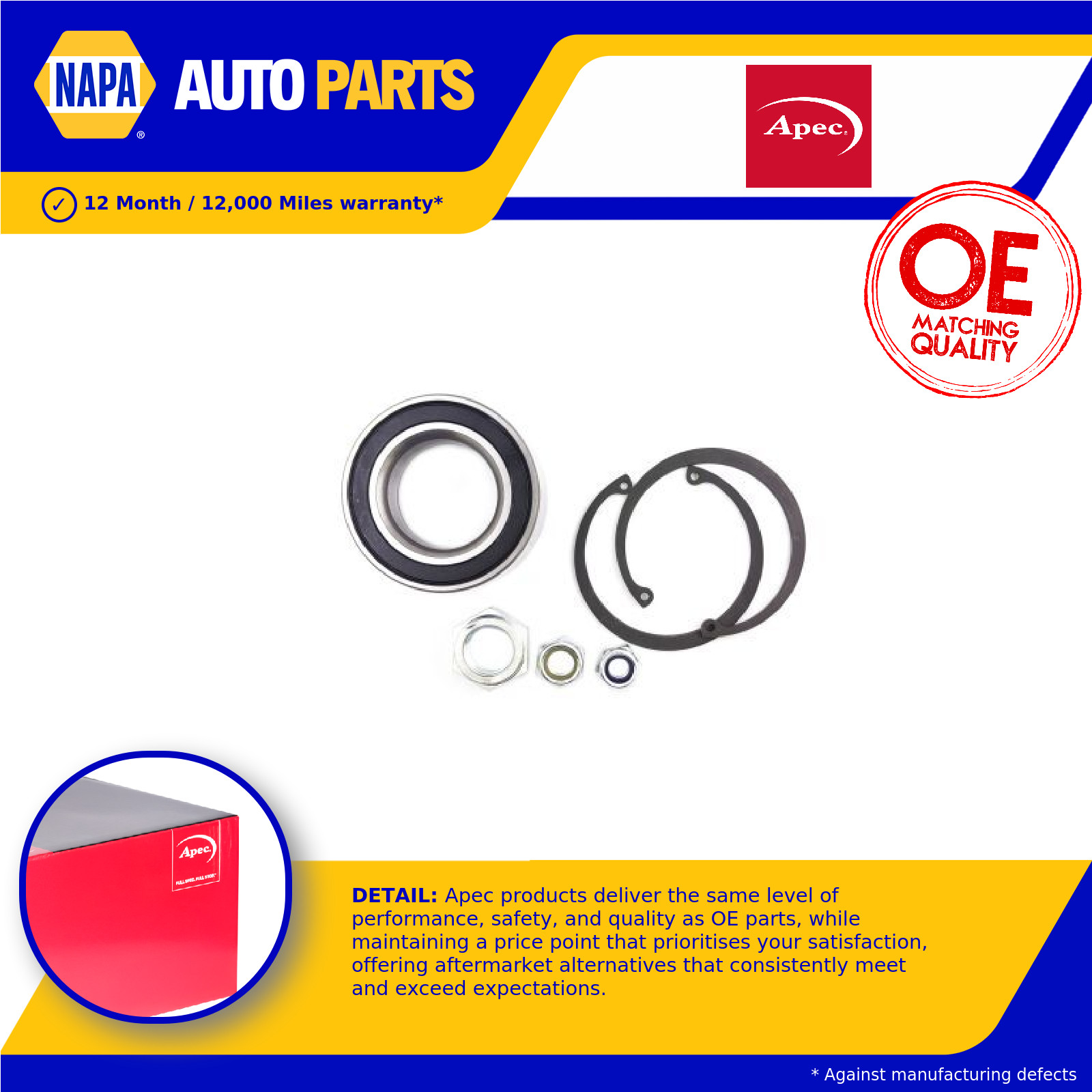 Wheel Bearing Kit AWB1623 Apec Genuine Top Quality Guaranteed New