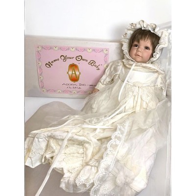 Adora Name Your Own Baby Christening Doll Porcelain 18 Inch JLY20092 Brown Eyes 