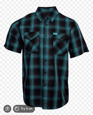 DIXXON Flannel ''Trixie'' Men's EXTRA-LARGE Bamboo Short Sleeve SXS Addicts Plaid