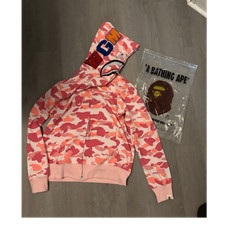 A Bathing Ape Pink Camo Full Zip Hoodie Men's Size L