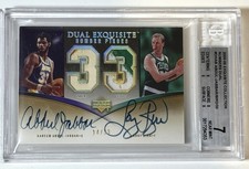 2005-06 Exquisite Larry Bird Kareem Abdul-Jabber Number Pieces Patch Auto /33 