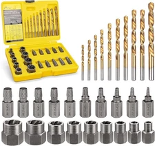 Topec Bolt Extractor Kit, 29 Piece Screw Extractor and Left Hand Drill Bit Se...