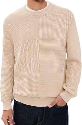 PAUL SMITH Sweater Mens Medium Tan Pullover Crew Textured 100% Cotton $275