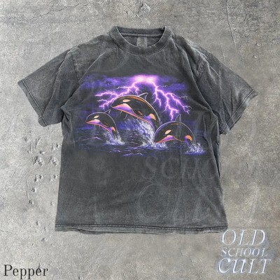 Vintage Orca Lightning Comfort Tee Shirt Men Women Killer Whale