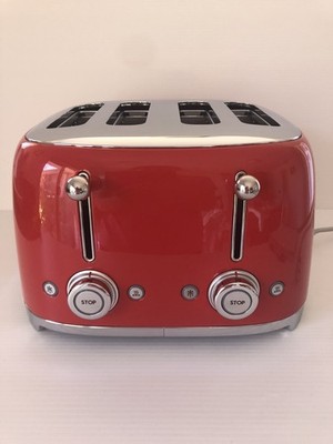 Smeg TSF03RDUS Retro 50's Style Red 4 Slice Toaster 6 Presets Brand New No Box