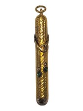 Antiker 14Karat Gold Ausziehbleistift mit Edelsteinbesatz, Russland? 19.Jhdt.