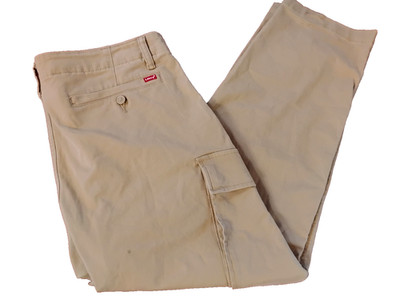 Levi's Cargo Pants Mens XX Beige Khaki Taper Stretch High Rise Work 37'' Waist
