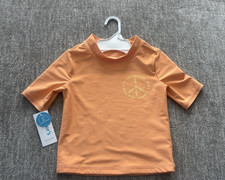 Carter's GirlsBoys UPF 50 Short Sleeve Rash Guard Solid Orange Size 5/5A
