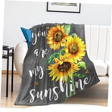 Sunflower Blanket Soft Flannel You are My Sunshine Throw 50"x40" Sunflower 4