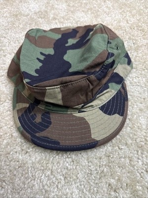 Y2K Military Issued BDU Woodland Hot Weather Cap Size 7 1/4 USGI Camo Ripstop