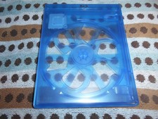One Standard Clear Blue Double 2-Holder Blu-Ray Case Holds 2 Discs Storage