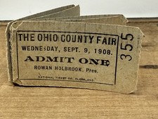 RARE Lot 5 Vintage 1908 Ohio County Fair Admi...